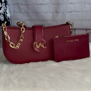 Michael Kors CARMEN Pouchette/JET SET TRAVEL TZ Coinpouch 2pc Set